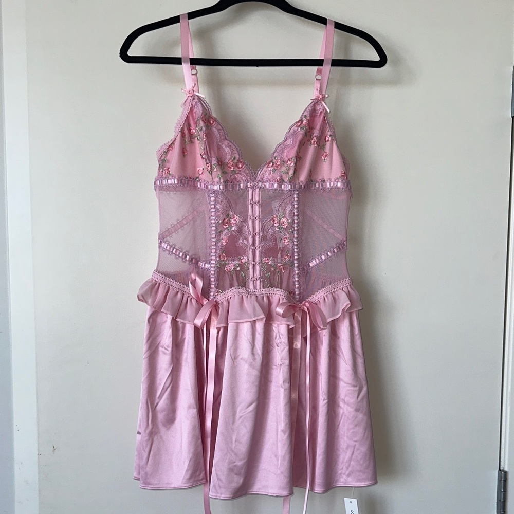 Ily Embroidered Slip Dress NWT